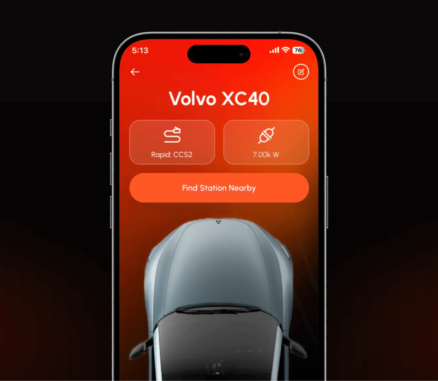 EV charging app — Mobile app, detail 2
