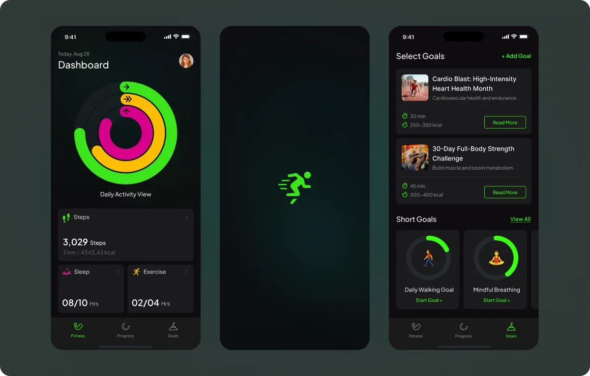 Fitness tracking app — Mobile app, detail 1