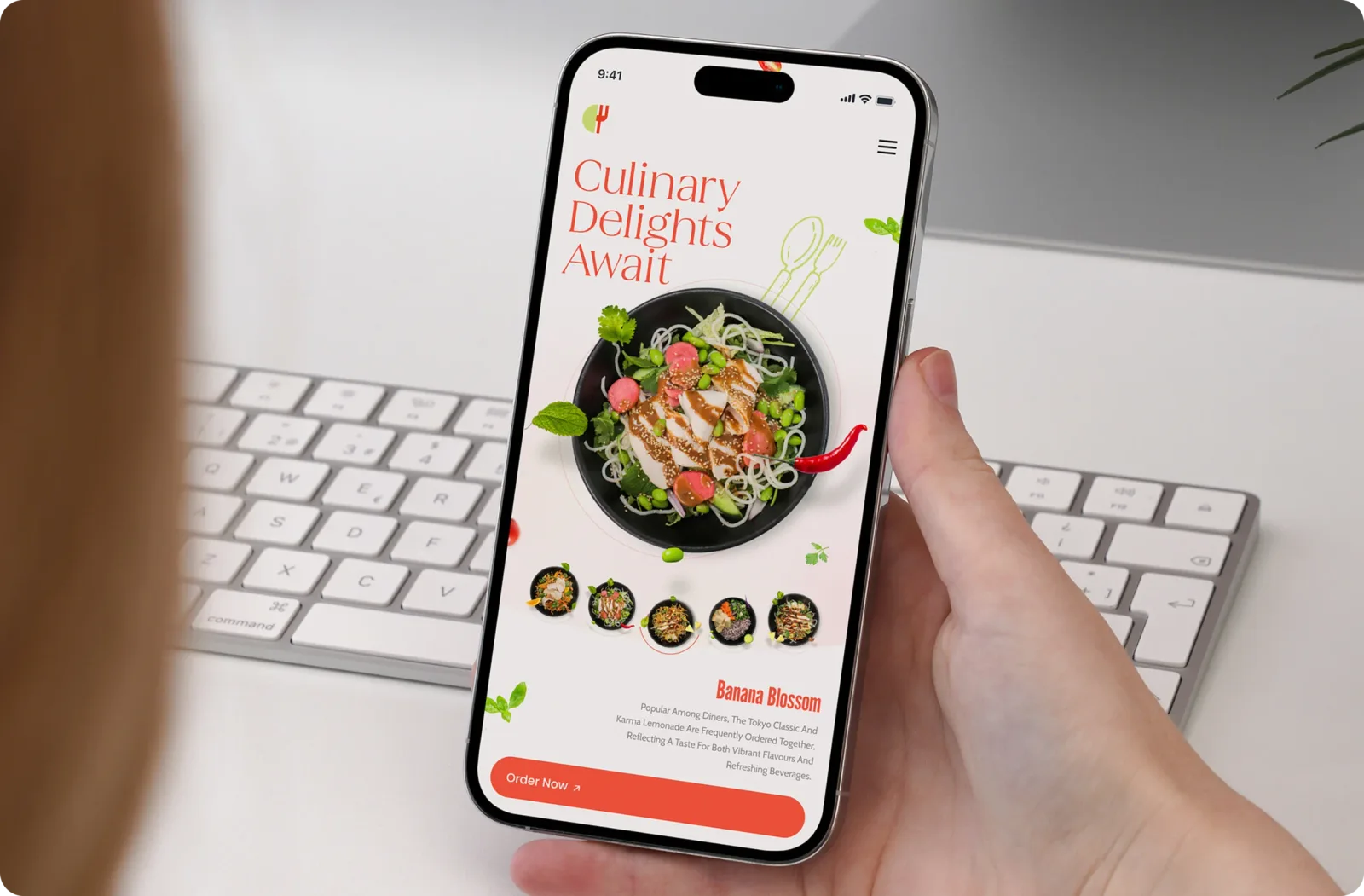 Food ordering website — Website, detail 1