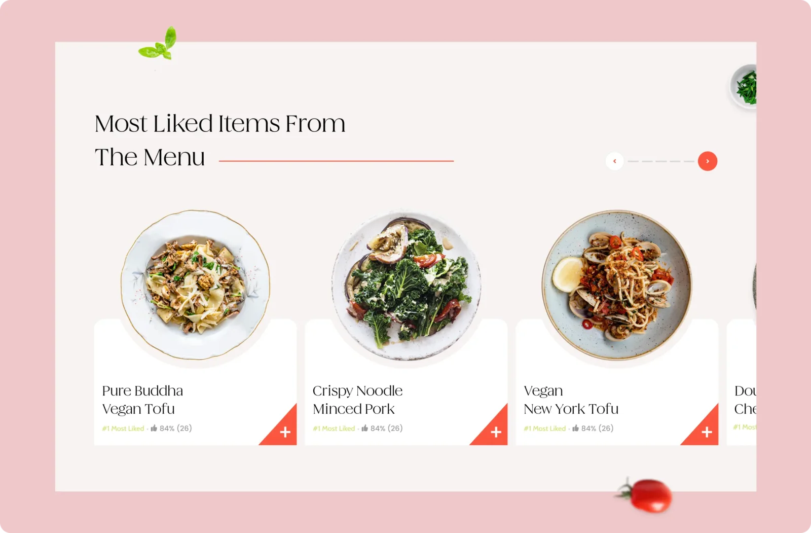 Food ordering website — Website, detail 2