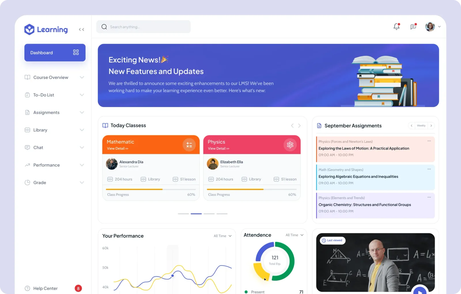 Learning platform — Web app, detail 1