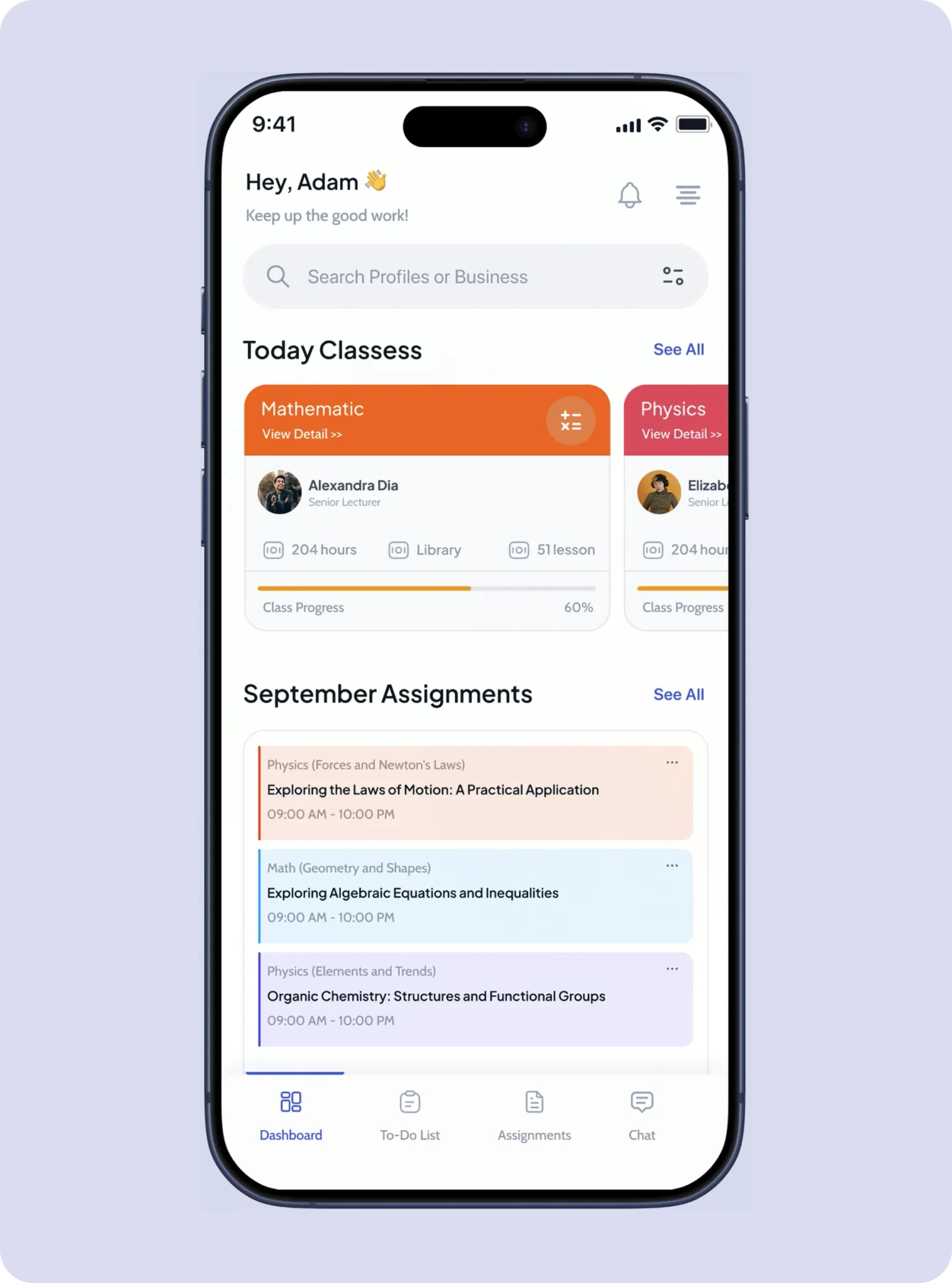 Learning platform — Web app, detail 2